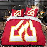Laden Sie das Bild in den Galerie-Viewer, Calgary Flames Bedding Set Quilt Duvet Cover Without Filler