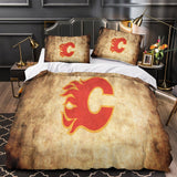 Laden Sie das Bild in den Galerie-Viewer, Calgary Flames Bedding Set Quilt Duvet Cover Without Filler