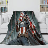 Carica l'immagine nel visualizzatore Galleria, Captain America Blanket Pattern Flannel Kids Room Throw