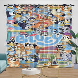 Load image into Gallery viewer, Cartoon Bluey Curtains Blackout Window Drapes Kids Room Decoration