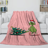 Charger l'image dans la visionneuse de la galerie, Grinch Blanket Pattern Flannel Throw Kids Room Decoration