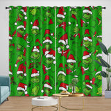 Charger l&#39;image dans la visionneuse de la galerie, Grinch Curtains Blackout Window Drapes Room Decoration