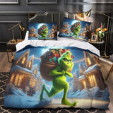 Load image into Gallery viewer, Grinch Duvet Cover Kids Room Bedding Set Without Filler
