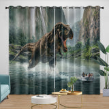 Carica l&#39;immagine nel visualizzatore Galleria, Jurassic World Rebirth Curtains Dinosaur Blackout Window Drapes
