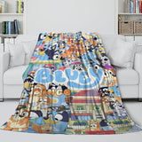 Laden Sie das Bild in den Galerie-Viewer, Kids Room Decoration Bluey Blanket Printed Flannel Throw