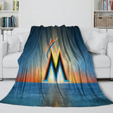 Laden Sie das Bild in den Galerie-Viewer, Miami Marlins Blanket Flannel Throw Room Decoration