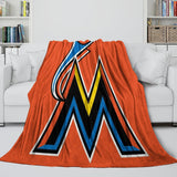 Laden Sie das Bild in den Galerie-Viewer, Miami Marlins Blanket Flannel Throw Room Decoration