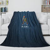 Laden Sie das Bild in den Galerie-Viewer, Miami Marlins Blanket Flannel Throw Room Decoration