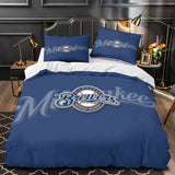 Laden Sie das Bild in den Galerie-Viewer, Milwaukee Brewers Bedding Set Quilt Cover Without Filler