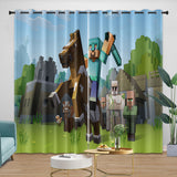 Laden Sie das Bild in den Galerie-Viewer, Minecraft Curtains Blackout Window Drapes Kids Room Decoration