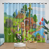 Load image into Gallery viewer, Minecraft Legends Curtains Blackout Window Drapes Room Decoration