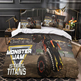 Carica l&#39;immagine nel visualizzatore Galleria, Monster Jam Steel Titans Truck Bedding Set Duvet Cover Without Filler