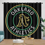 Laden Sie das Bild in den Galerie-Viewer, Oakland Athletics Curtains Blackout Window Drapes Room Decoration