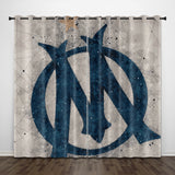 Load image into Gallery viewer, Olympique de Marseille Curtains Pattern Blackout Window Drapes
