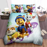 Load image into Gallery viewer, Paw Patrol Skiing Bed Sheets Spread Bedding Set Duvet Covers Without Filler