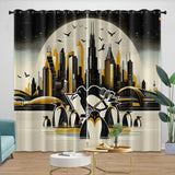 Laden Sie das Bild in den Galerie-Viewer, Pittsburgh Penguins Curtains Blackout Window Drapes Room Decoration