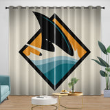 Load image into Gallery viewer, San Jose Sharks Curtains Blackout Window Drapes Room Decoration