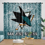 Load image into Gallery viewer, San Jose Sharks Curtains Blackout Window Drapes Room Decoration