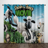 Load image into Gallery viewer, Shaun the Sheep Curtains Pattern Blackout Window Drapes