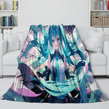 Carica l&#39;immagine nel visualizzatore Galleria, Vocaloid Miku Hatsune Blanket Flannel Fleece Throw Room Decoration