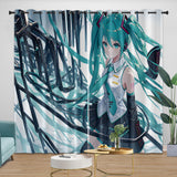 Load image into Gallery viewer, Vocaloid Miku Hatsune Curtains Blackout Window Drapes
