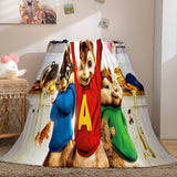 Carica l&#39;immagine nel visualizzatore Galleria, Coperta in pile di flanella Alvin and the Chipmunks Coperta trapuntata morbida