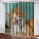 Load image into Gallery viewer, Animal Cute Cat Curtains Blackout Window Drapes