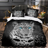 Laden Sie das Bild in den Galerie-Viewer, Tier-Leopard-Bettwäsche-Set, Überwurf, Steppdecke, Bettbezug, Bettwäsche-Sets