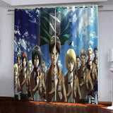 Load image into Gallery viewer, Anime Attack On Titan Pattern Curtains Blackout Window Drapes