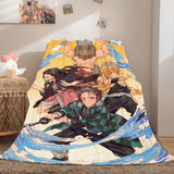 Laden Sie das Bild in den Galerie-Viewer, Anime Demon Slayer Bett Cosplay Flanell Fleece Decke Wrap Nickerchen Quilt