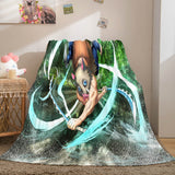 Load image into Gallery viewer, Anime Demon Slayer Bed Cosplay Flannel Fleece Blanket Wrap Nap Quilt
