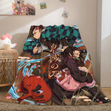 Load image into Gallery viewer, Anime Demon Slayer Bed Cosplay Flannel Fleece Blanket Wrap Nap Quilt
