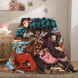 Laden Sie das Bild in den Galerie-Viewer, Anime Demon Slayer Bett Cosplay Flanell Fleece Decke Wrap Nickerchen Quilt