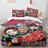 Laden Sie das Bild in den Galerie-Viewer, Anime Demon Slayer Cosplay UK Bettwäsche-Set Bettbezug Bettwäsche-Sets