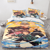 Laden Sie das Bild in den Galerie-Viewer, Anime Demon Slayer Cosplay UK Bettwäsche-Set Quilt Bettbezug Bett-Sets