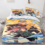 Laden Sie das Bild in den Galerie-Viewer, Anime Demon Slayer Cosplay UK Bettwäsche-Set Quilt Bettbezug Bett-Sets