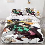 Laden Sie das Bild in den Galerie-Viewer, Anime Demon Slayer Cosplay UK Bettwäsche-Set Quilt Bettbezug Bett-Sets