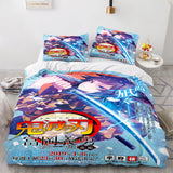 Laden Sie das Bild in den Galerie-Viewer, Anime Demon Slayer Cosplay UK Bettwäsche-Set Quilt Bettbezug Bett-Sets