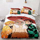 Laden Sie das Bild in den Galerie-Viewer, Anime Demon Slayer Cosplay UK Bettwäsche-Set Quilt Bettbezug Bett-Sets