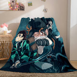 Laden Sie das Bild in den Galerie-Viewer, Anime Demon Slayer Flanell-Fleece-Decke Cosplay Wrap Nickerchen Quilt Decke