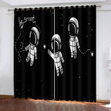 Load image into Gallery viewer, Astronaut Curtains Pattern Blackout Window Drapes
