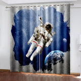 Load image into Gallery viewer, Astronaut Curtains Pattern Blackout Window Drapes