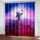 Load image into Gallery viewer, Astronaut Curtains Pattern Blackout Window Drapes