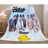 Laden Sie das Bild in den Galerie-Viewer, BTS Butter Bangtan Boys Dunelm Bettwäsche Decke Flanell Fleece Decke