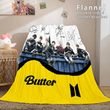 Load image into Gallery viewer, BTS Butter Bangtan Boys Flannel Fleece Blanket Cosplay Dunelm Bedding