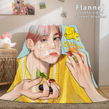Load image into Gallery viewer, BTS Butter Bangtan Boys Flannel Fleece Blanket Cosplay Dunelm Bedding