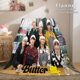 Load image into Gallery viewer, BTS Butter Bangtan Boys Flannel Fleece Blanket Dunelm Bedding Blanket