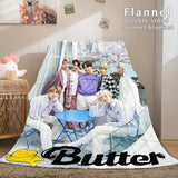 Laden Sie das Bild in den Galerie-Viewer, BTS Butter Bangtan Boys Flanell-Fleece-Decke Dunelm-Bettwäsche-Decke