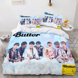 Laden Sie das Bild in den Galerie-Viewer, BTS Butter Team Cosplay Bettwäsche-Set Steppdecke Bettbezug Bettwäsche-Sets