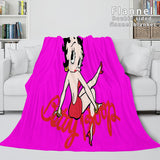 Laden Sie das Bild in den Galerie-Viewer, Betty Boop Cosplay Weiche Flanell-Fleece-Decke Überwurf-Bettwäsche-Decken